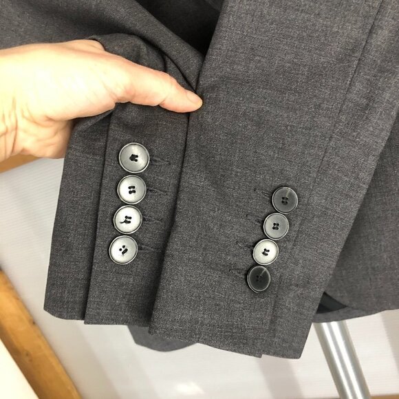 Judith & Charles 96% Virgin Wool Grey Lined Business Suit Blazer Sz 6 - Picture 4 of 12